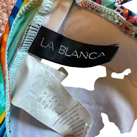 La Blanca colorful one piece swimsuit - size 10 - Picture 3 of 6